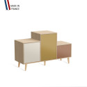 Meuble de rangement PODIUM - Chêne Clair -  Porcelaine - Curry - Terracotta - 127,5x74,5cm
