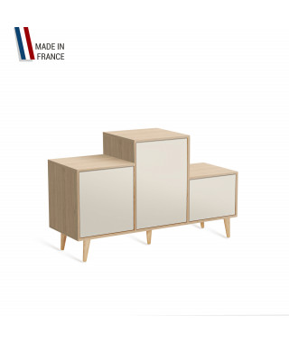 Meuble de rangement PODIUM - Chêne Clair - Porcelaine - - 127,5x74,5cm