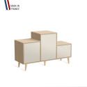 Meuble de rangement PODIUM - Chêne Clair - Porcelaine - - 127,5x74,5cm