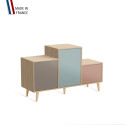 Meuble de rangement PODIUM - Chêne Clair -  Sienne - Curacao - Abricot - 127,5x74,5cm