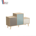 Meuble de rangement PODIUM - Chêne Clair -  Sienne - Curacao - Porcelaine - 127,5x74,5cm