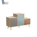 Meuble de rangement PODIUM - Chêne Clair -  Sienne - Curacao - Terracotta - 127,5x74,5cm
