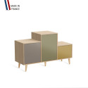 Meuble de rangement PODIUM - Chêne Clair -  Sienne - Olive - Curry - 127,5x74,5cm