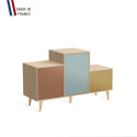 Meuble de rangement PODIUM - Chêne Clair - Terracotta - Curacao - Curry - 127,5x74,5cm