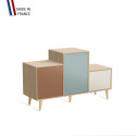 Meuble de rangement PODIUM - Chêne Clair - Terracotta - Curaçao - Porcelaine - - 127,5x74,5cm