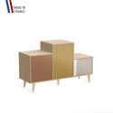 Meuble de rangement PODIUM - Chêne Clair - Terracotta - Curry - Cachemire - 127,5x74,5cm