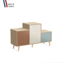 Meuble de rangement PODIUM - Chêne Clair - Terracotta - Porcelaine - Curacao - 127,5x74,5cm