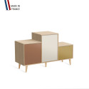 Meuble de rangement PODIUM - Chêne Clair - Terracotta - Porcelaine - Curry - 127,5x74,5cm