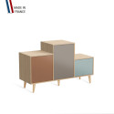 Meuble de rangement PODIUM - Chêne Clair - Terracotta - Sienne - Curacao - 127,5x74,5cm