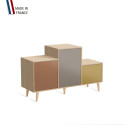 Meuble de rangement PODIUM - Chêne Clair - Terracotta - Sienne - Curry - 127,5x74,5cm