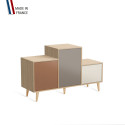 Meuble de rangement PODIUM - Chêne Clair - Terracotta - Sienne - Porcelaine - 127,5x74,5cm