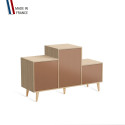 Meuble de rangement PODIUM - Chêne Clair - Terracotta - Terracotta - Terracotta - 127,5x74,5cm