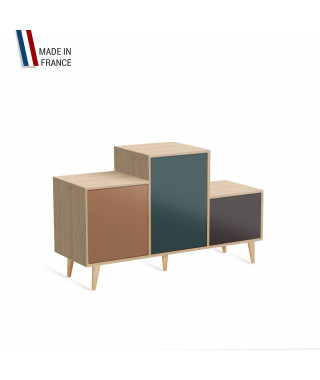 Meuble de rangement PODIUM - Chêne Clair - Terracotta - Tropical - Graphite - 127,5x74,5cm