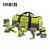 Combo 4 outils : perceuse + scie sauteuse + meuleuse + ponceuse triangulaire, 2 batteries 5 et 2 Ah, 1 chargeur + sac de tran…