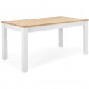 Table a manger extensible BERGEN - Décor chene artisan et blanc - Rallonge 55 cm - Jusqu'a 12 personnes - L 160-215 x P 90 x …