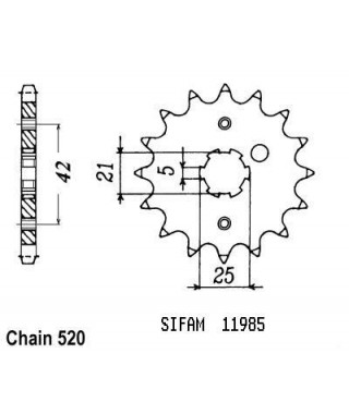 Pignon Sr 250 1991-1998 - 520 - 14 Dents - Similaire JTF569