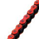Chaine en Pas 420 - Hyper Renf/Ss Joints Toriques/Attache Rapide - 136 Maillons - Rouge Fluo