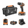 Perceuse-visseuse a percussion SUBCOMPACT - AEG - 18V BRUSHLESS, 65 Nm + 2 batteries, 1 chargeur et 1 coffret 30 accessoires