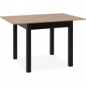 Table a manger extensible COBURG - Décor chene artisan et noir - Rallonge 40 cm - 4-6 personnes - L 80-120 x P 90 x H 76,5 cm