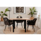 Table a manger extensible COBURG - Décor chene artisan et noir - Rallonge 40 cm - 4-6 personnes - L 80-120 x P 90 x H 76,5 cm