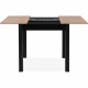 Table a manger extensible COBURG - Décor chene artisan et noir - Rallonge 40 cm - 4-6 personnes - L 80-120 x P 90 x H 76,5 cm