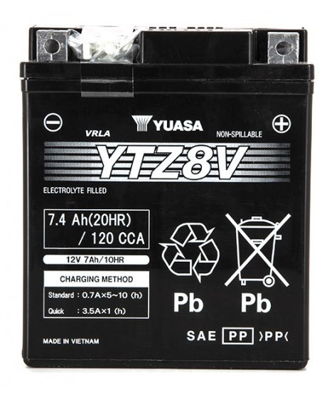 Batterie YTZ8-V SLA-AGM - Sans Entretien - Prête à l'Emploi