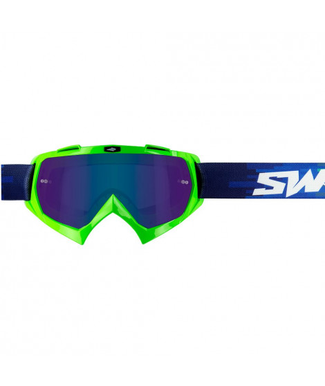 Masque cross SWAP'S PIXEL Vert + Ecran Iridium Bleu