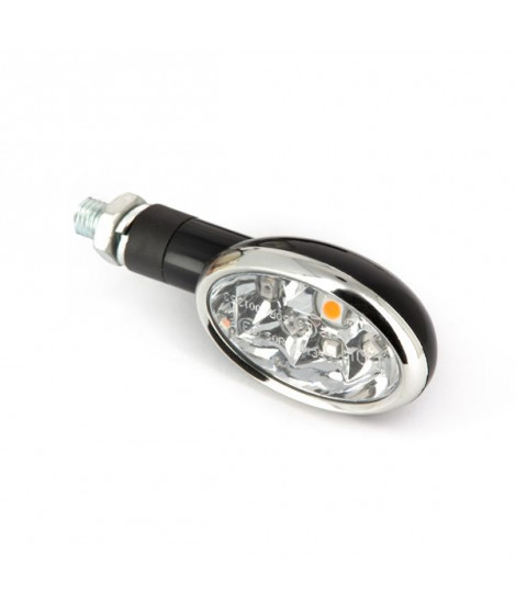 Paire de mini clignotants LED Ovale - noir