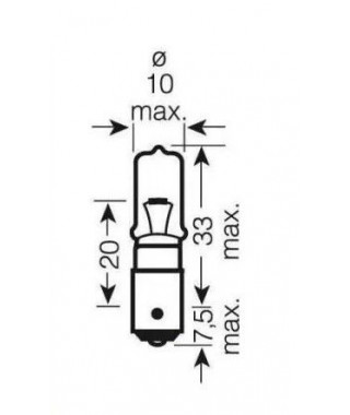 Ampoule 1 fil - 12V 21W Bay9s Plot Decalé