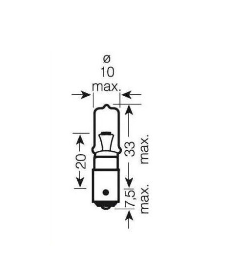 Ampoule 1 fil - 12V 21W Bay9s Plot Decalé