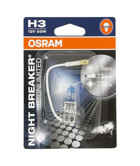 Ampoule H3 Night Breaker - 12V 55W Pk22s - Blister 1 ampoule