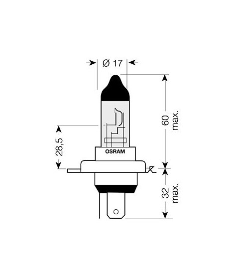 Ampoule H4-12V 60/55W P43t - Blister 1 ampoule