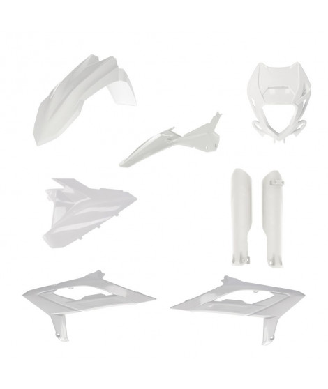 Kit Plastique Cycra 5 Elements + Protection Fourche Beta Enduro 2023 - Blanc