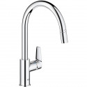 Robinet de cuisine - Mitigeur monocommande évier - Chromé - Bec haut en C - Mousseur extractible - GROHE StartEdge - 30550000