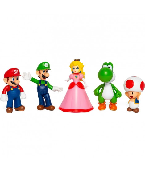 JAKKS PACIFIC - Pack de 5 Figurines - Super Mario Bros : Mario et ses Amis