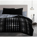 Parure de couette microfibre Steevy - 1 housse de couette 240x260 cm + 2 taies 63x63 cm - Noir - HOME LINGE PASSION