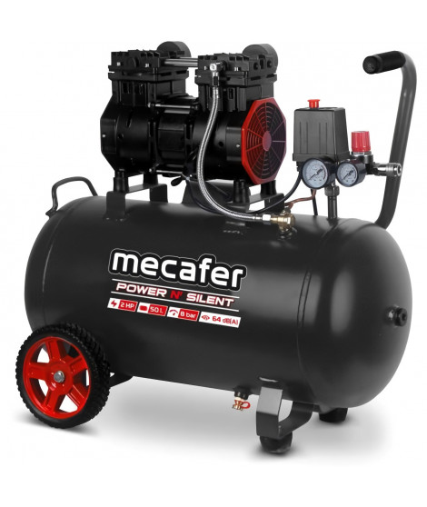 Compresseur power'n silent 8bar - 50L - 2HP MECAFER