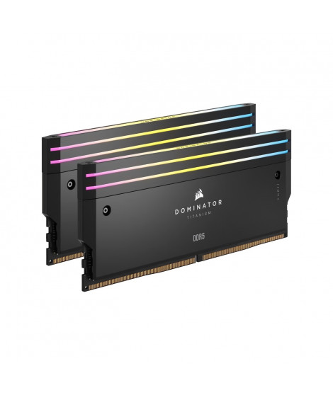 Mémoire RAM - CORSAIR - Dominator Titanium RGB DDR5 - 48GB 2x24GB DIMM - 6000MT/s - Intel XMP 3.0  - 1.40V - Noir (CMP48GX5M2…