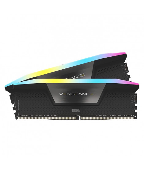 Mémoire RAM - CORSAIR - Vengeance RGB DDR5 - 32GB 2x16GB DIMM - 7200MT/s - Intel XMP - 1.45V - Noir (CMH32GX5M2X7200C34)