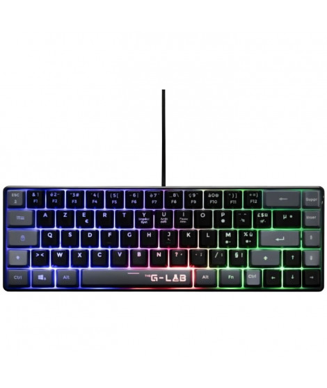 Clavier Gaming - THE G-LAB - KEYZ-HYDRO-BKG/FR - Membrane 60% 2 couleurs touches Noires + Grises