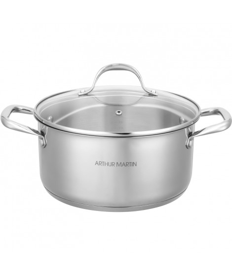 AM3549 Arthur Martin Marmite 24 cm avec couvercle  Acier Inoxydable  Tous feux dont induction