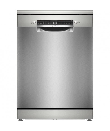 Lave-vaisselle pose libre BOSCH SMS4ETI00E SER4 - 13 couverts - Induction - L60cm - 44dB - Gris Inox