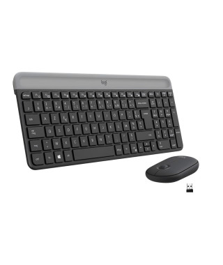 Logitech - Ensemble Clavier + Souris sans Fil et silencieux MK470 Ultra-fin - Disposition Compacte et Plate - Récepteur USB 2…