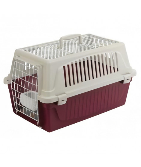 Panier de transport pour chats ATLAS 10 OPEN - Plastique - Porte métal - Coussin et abreuvoir - FERPLAST