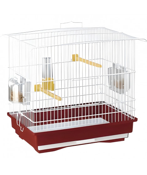 Petite cage oiseaux - 2 mangeoires, 2 perchoirs, 1 abreuvoir - FERPLAST
