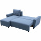 Canapé d'angle convertible 3-4 places STEWART - Tissu bleu - L224 x H85 x P155 cm