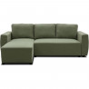 Canapé d'angle convertible réversible 3 a 4 places - PHARELL - Tissu olive - Coffre de rangement - L 224 x P 155 x H 71/85 cm