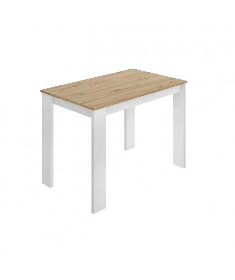 Table a manger - cuisine - blanc et chene - L 110 x l 67 x H 77 cm -ASPEN