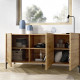 Buffet bas NESS - Mélamine Décor chene artisan - 3 Portes - L 155 x P 43 x H 75 cm