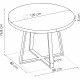 Table a manger fixe pieds métal - Décor Chene - Dimensions 120 cm